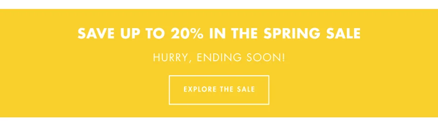 Save up to 20% in the Spring Sale
