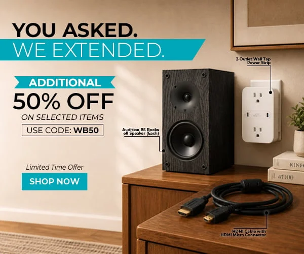 YOU ASKED. WE EXTENDED. Limited-Time Deals on Top Products Up to 50% OFF Code: WB50