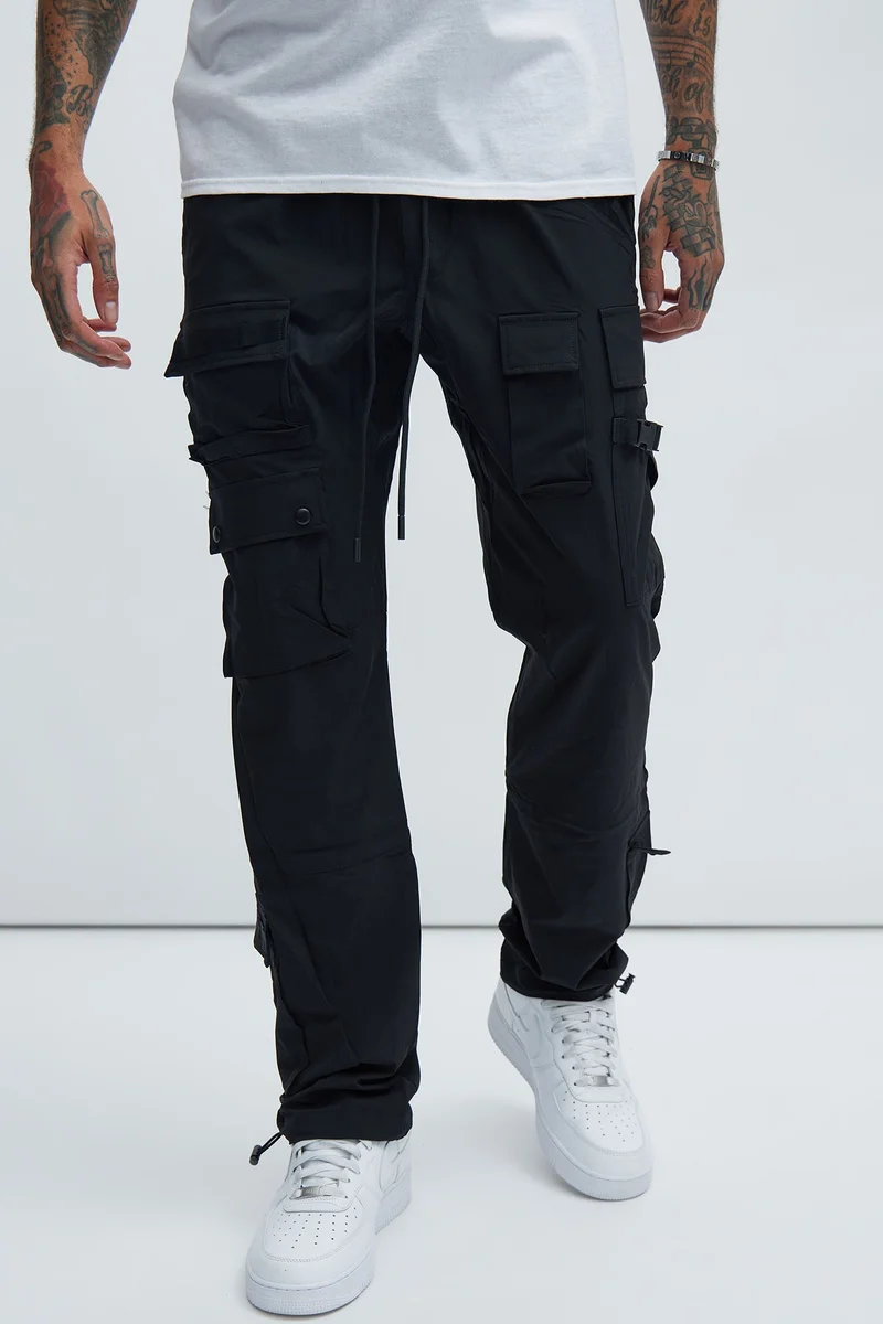 Image of Versatile Slim Cargo Pants - Black