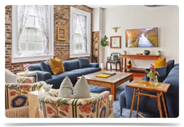 Enjoy eclectic decor, sunlit windows, and stylish charm in Charleston, South Carolina.