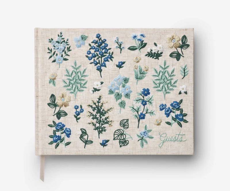 Image of Embroidered Guest Book - Wildwood