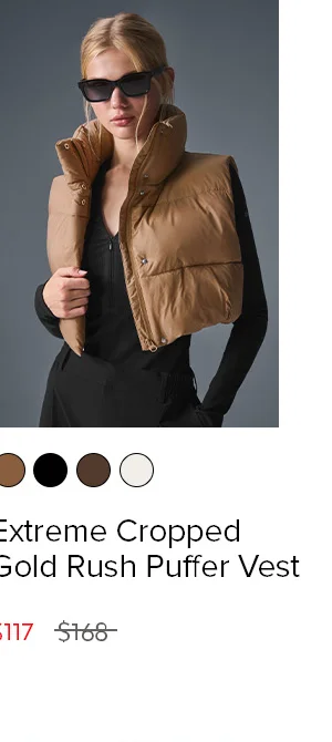EXTREME CROPPED GOLD RUSH PUFFER VEST