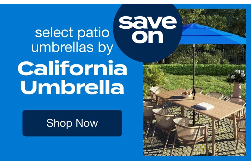 Savings on Select Patio Umbrellas by California Umbrella*