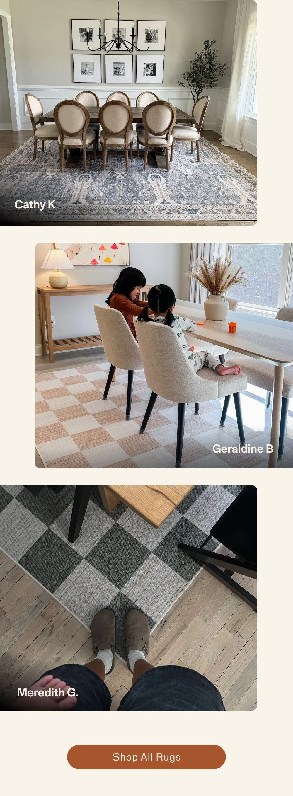 Cathy K Geraldine B Meredith G. Shop All Rugs
