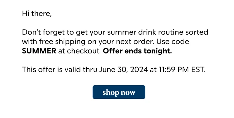 free shipping now
