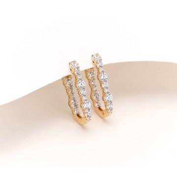 Diamonique x Jennifer Miller Elongated Oval Hoop Earrings, Sterling Silver