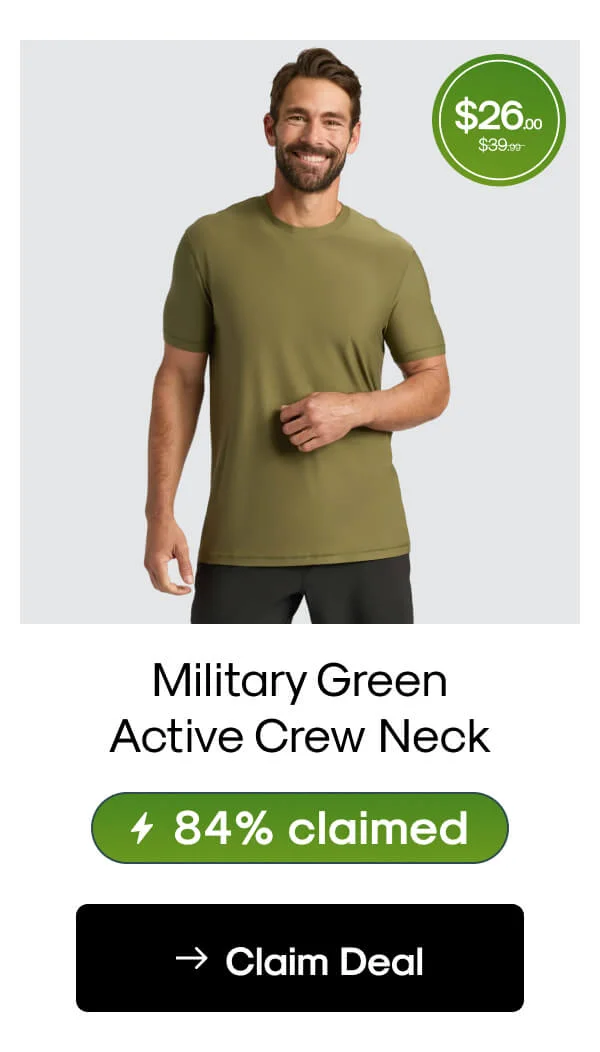 Military Green Active Crew Neck