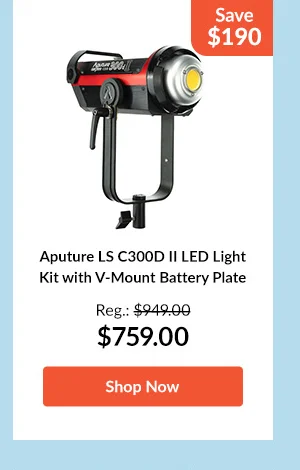 Aputure LS C300D II LED Light Kit with V-Mount Battery Plate