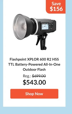 Flashpoint XPLOR 600 R2 HSS TTL Battery-Powered All-In-One Outdoor Flash