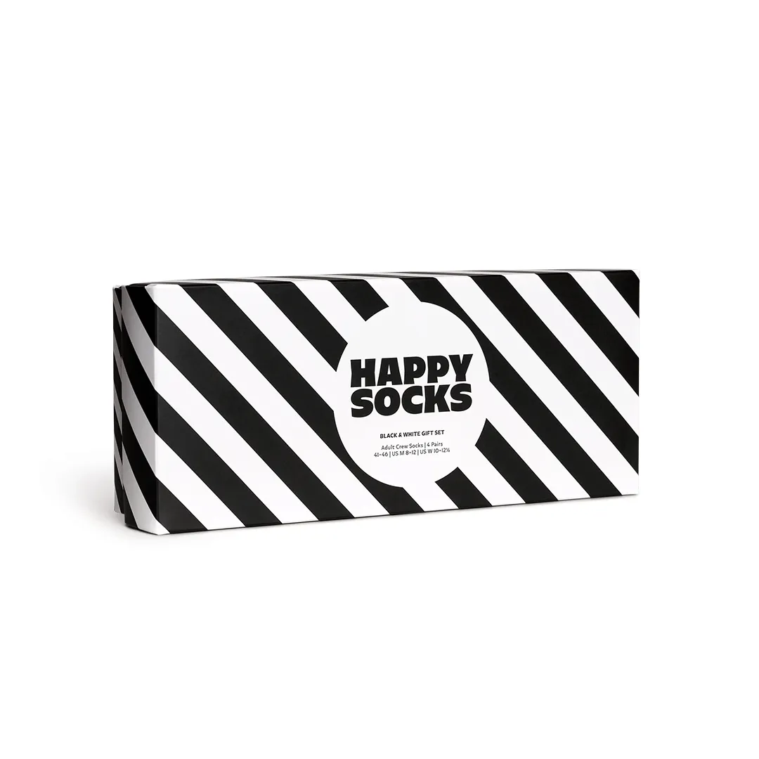 4-Pack Classic Black & White Socks Gift Set