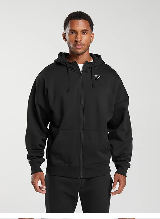 Crest Oversized Zip Up Hoodie