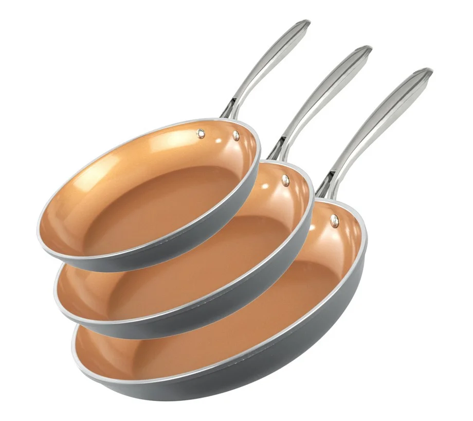 Gotham Steel 3 Piece Ceramic Nonstick Fry Pan Set