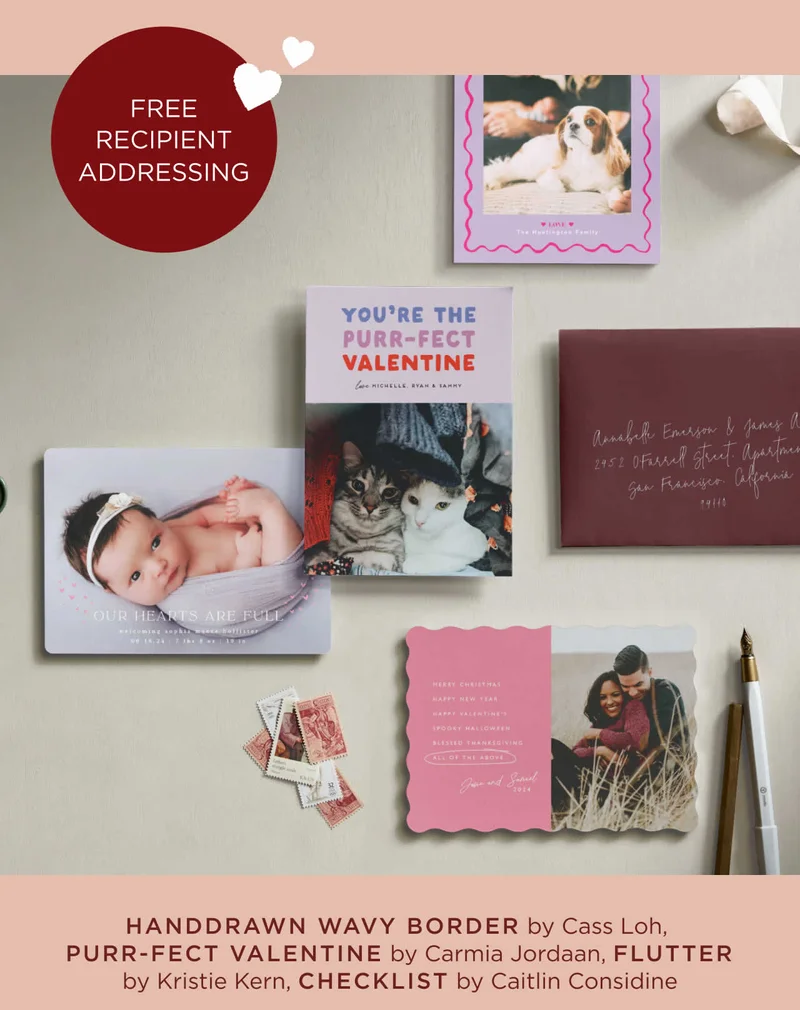 Handrawn Wavy Border, Purr-Fect Valentine