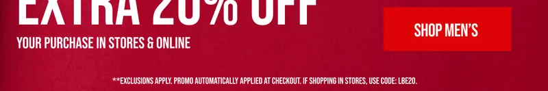Email Exclusive Extra 20% off Shop Men's