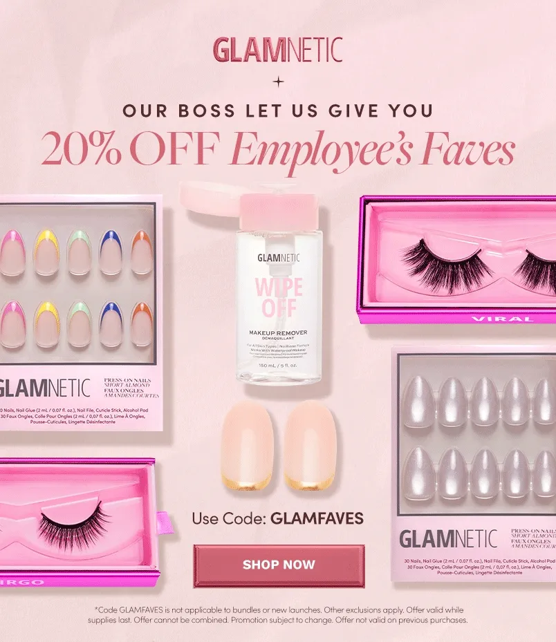 Shop 20% off Employee's Faves with the code GLAMFAVES