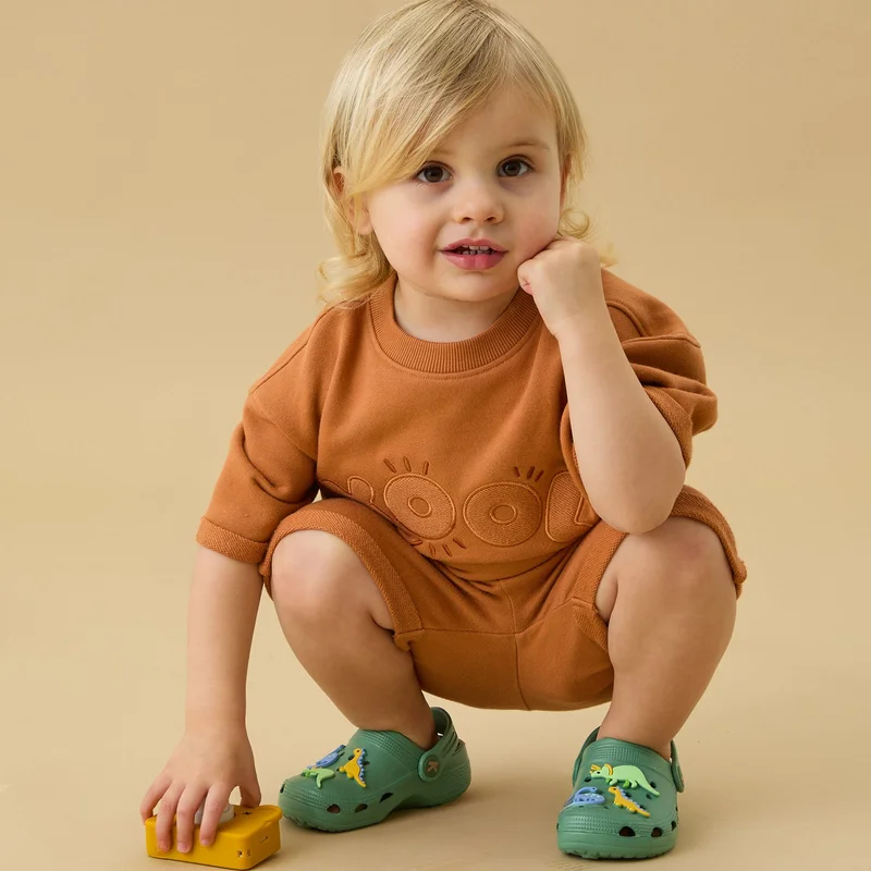 Image of KIDLY by MORI Kool Oversized Cotton Tee & Shorts Outfit
