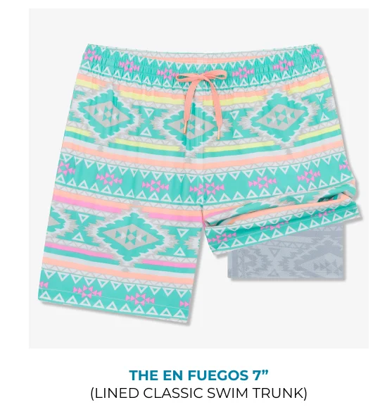 Lined Classic Swim Trunk: The En Fuegos 7"