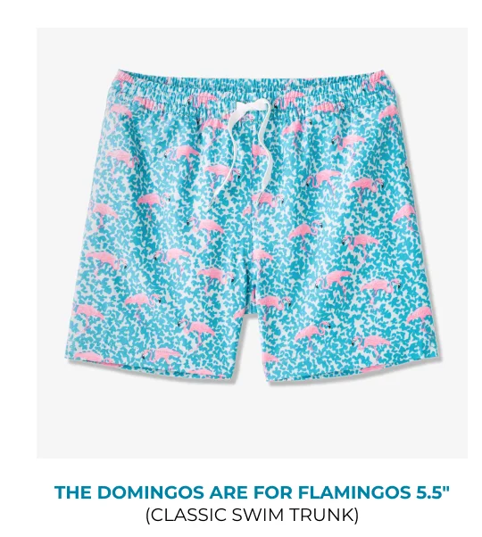 Classic Swim Trunk: The Domingos Are For Flamingos 5.5"