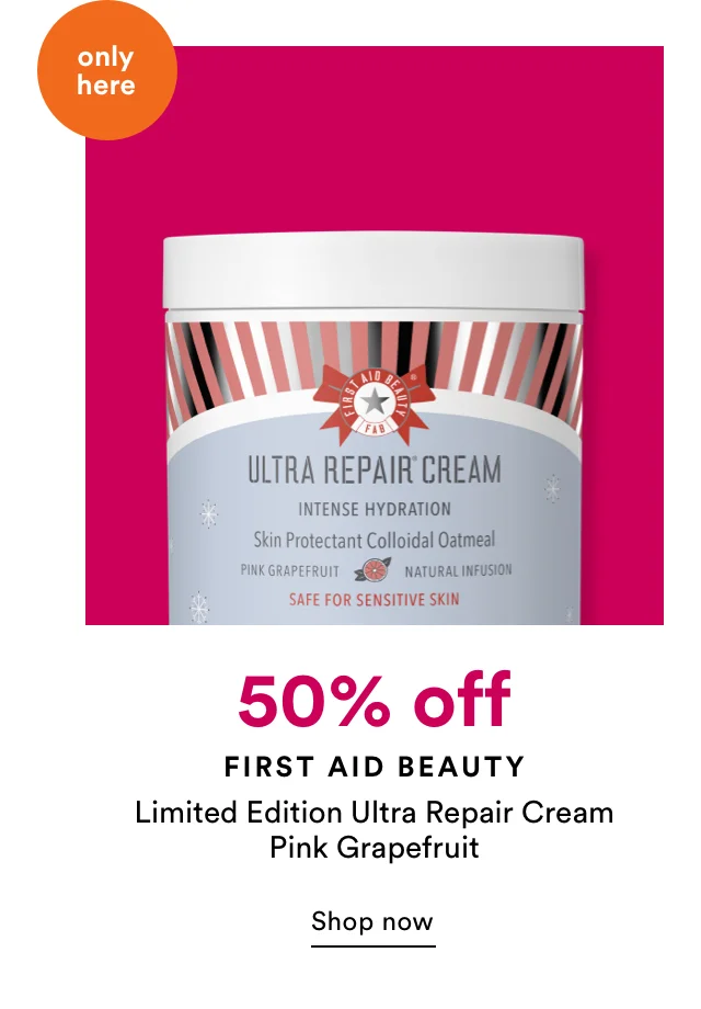 First Aid Beauty | 50% off | Limited Edition Ultra Repair Cream Pink Grapefruit | Shop Now