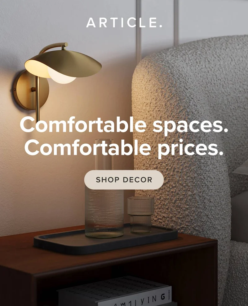 Comfortable spaces, comfortable prices. Shop Decor.