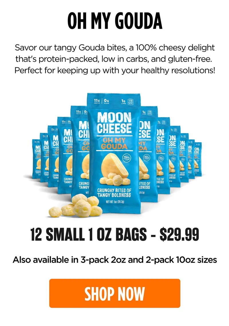 Moon Cheese | Oh My Gouda | 12 small 1 oz bags - $29.99