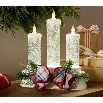 Illuminated Glitter Candle Trio by Valerie