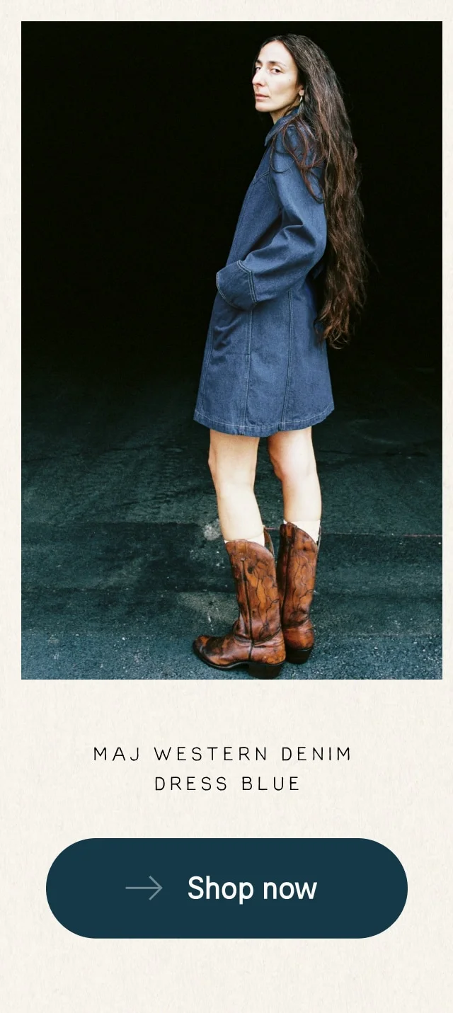 Maj Western Denim Dress Blue