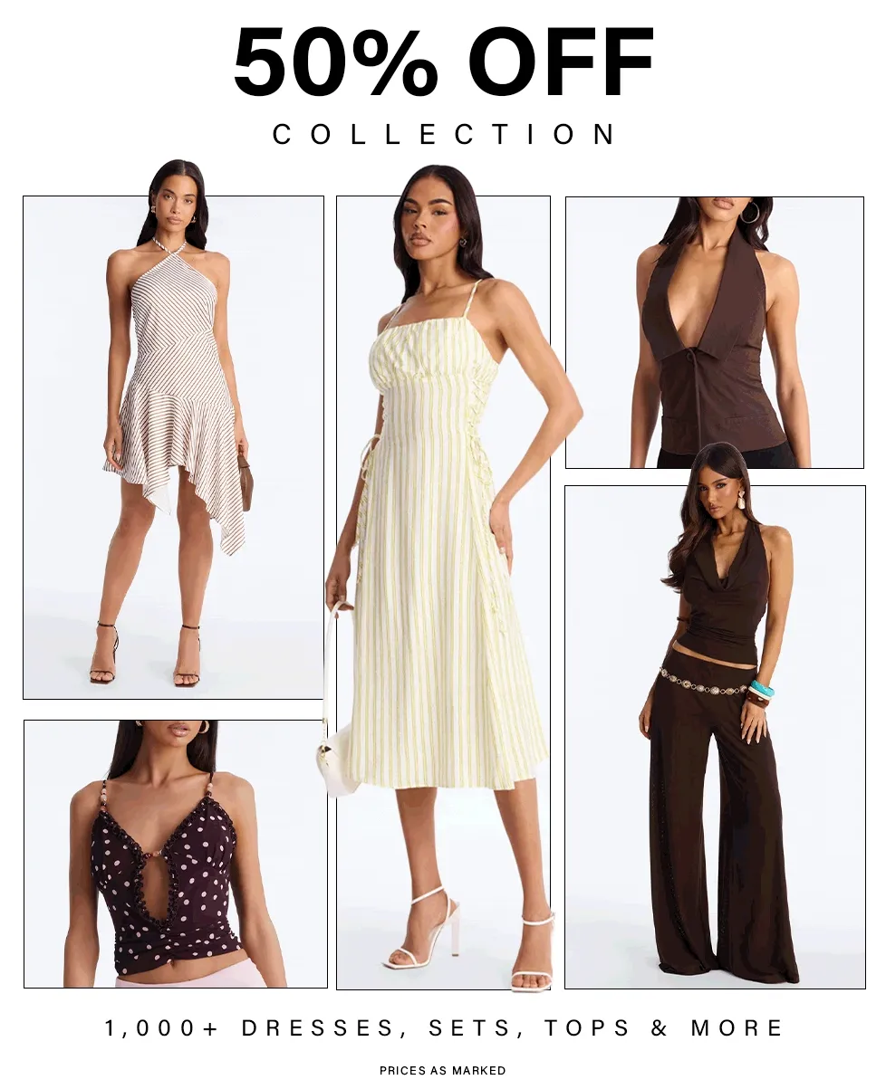 50% off women's fashion collection: dresses, sets, tops & more. Shop now for trendy styles and great deals!