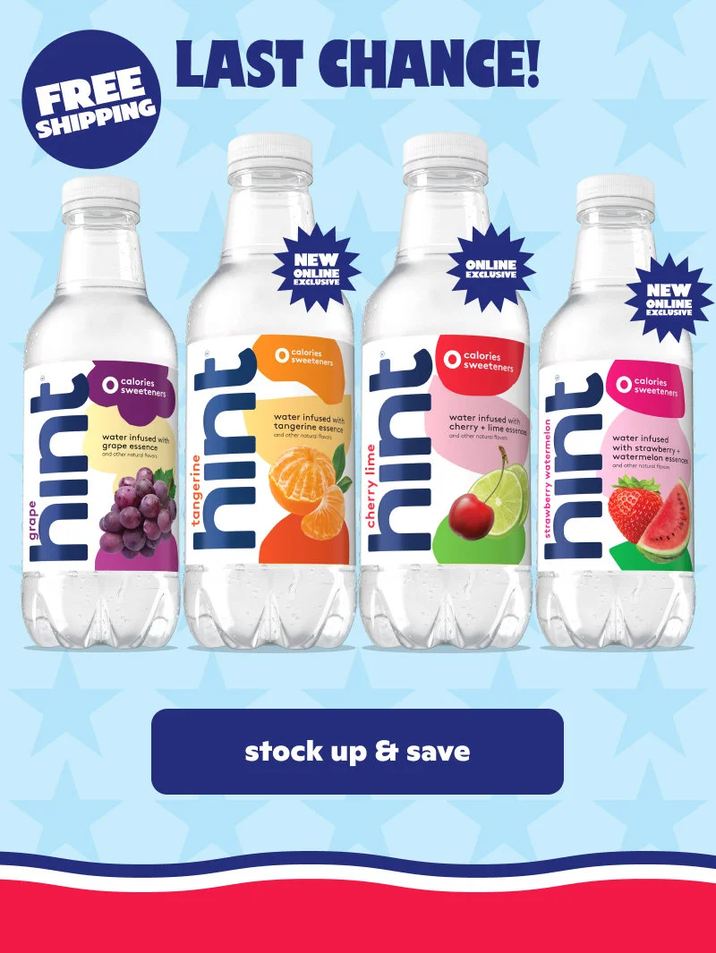 Last chance! Lineup of Hint bottles on sale