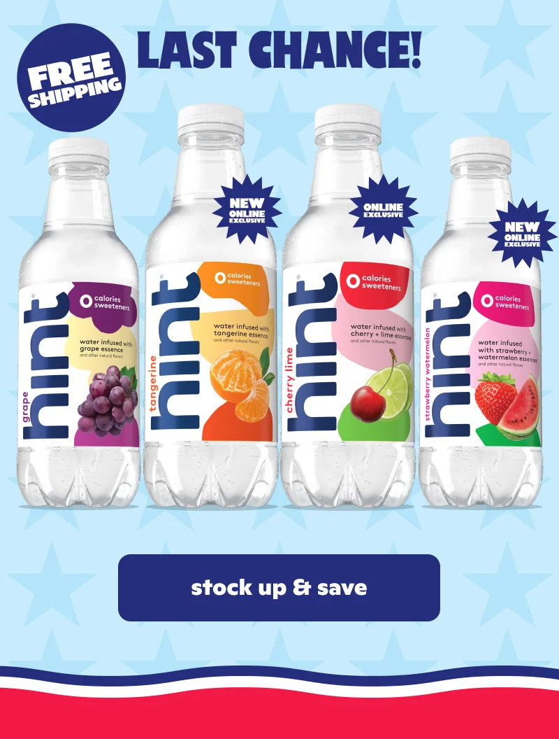 Last chance! Lineup of Hint bottles on sale