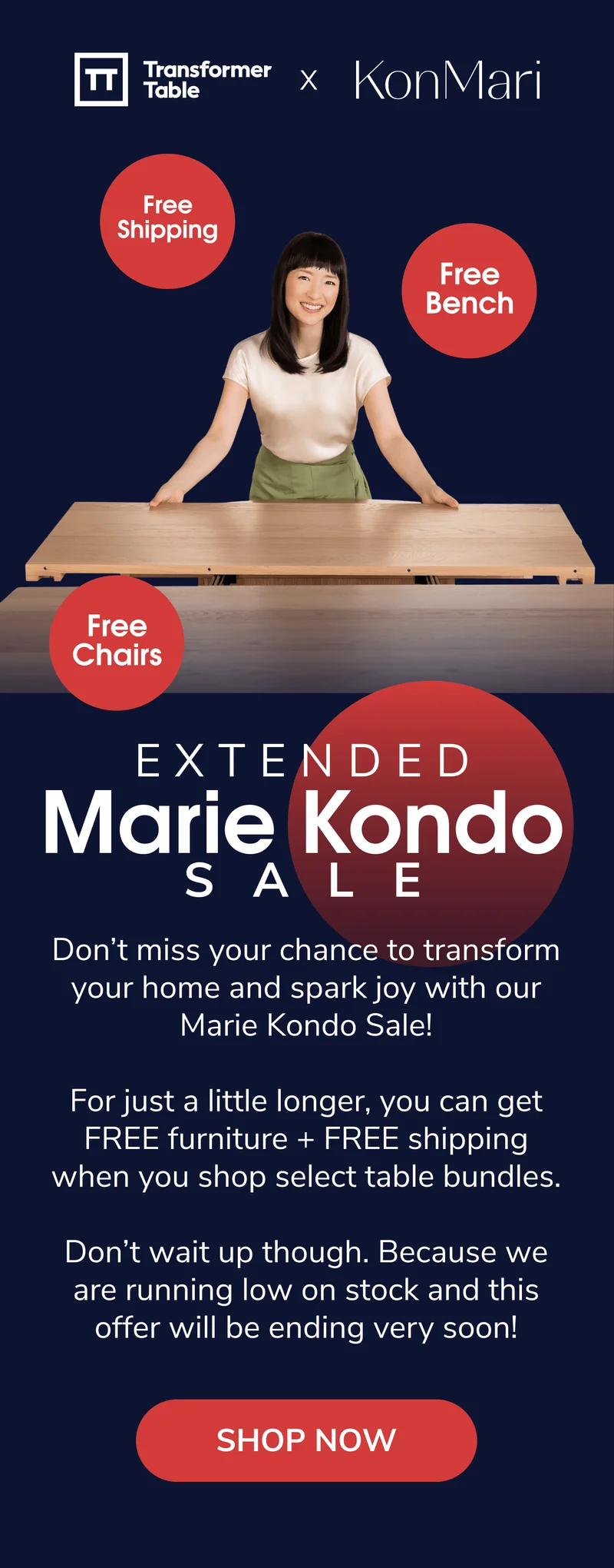 ✨ Extended Transformer Table Marie Kondo Sale ✨