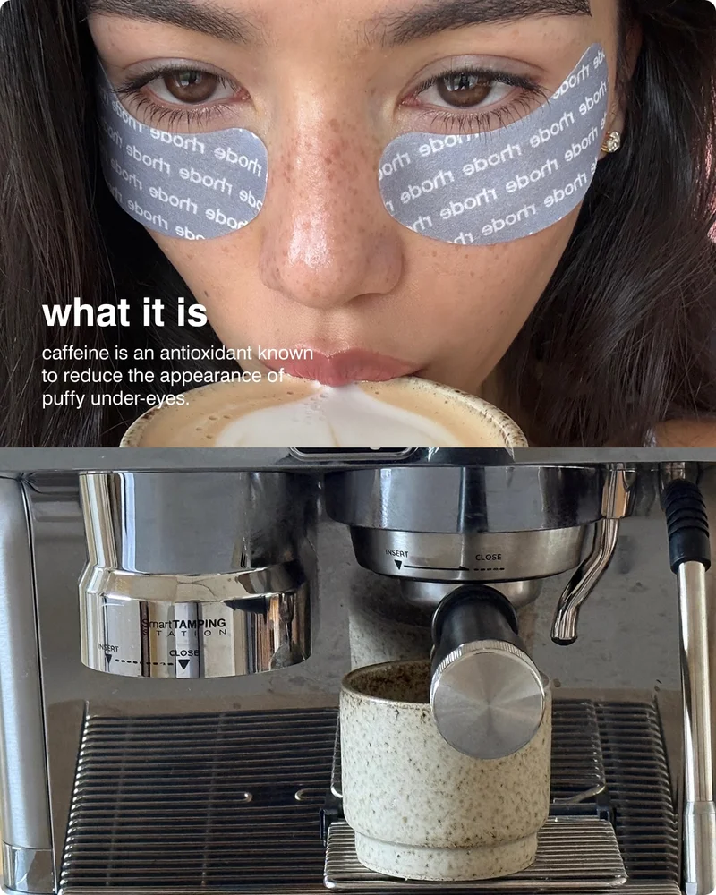 what it is: caffeine is an antioxidant known to reduce the appearance of puffy under-eyes.