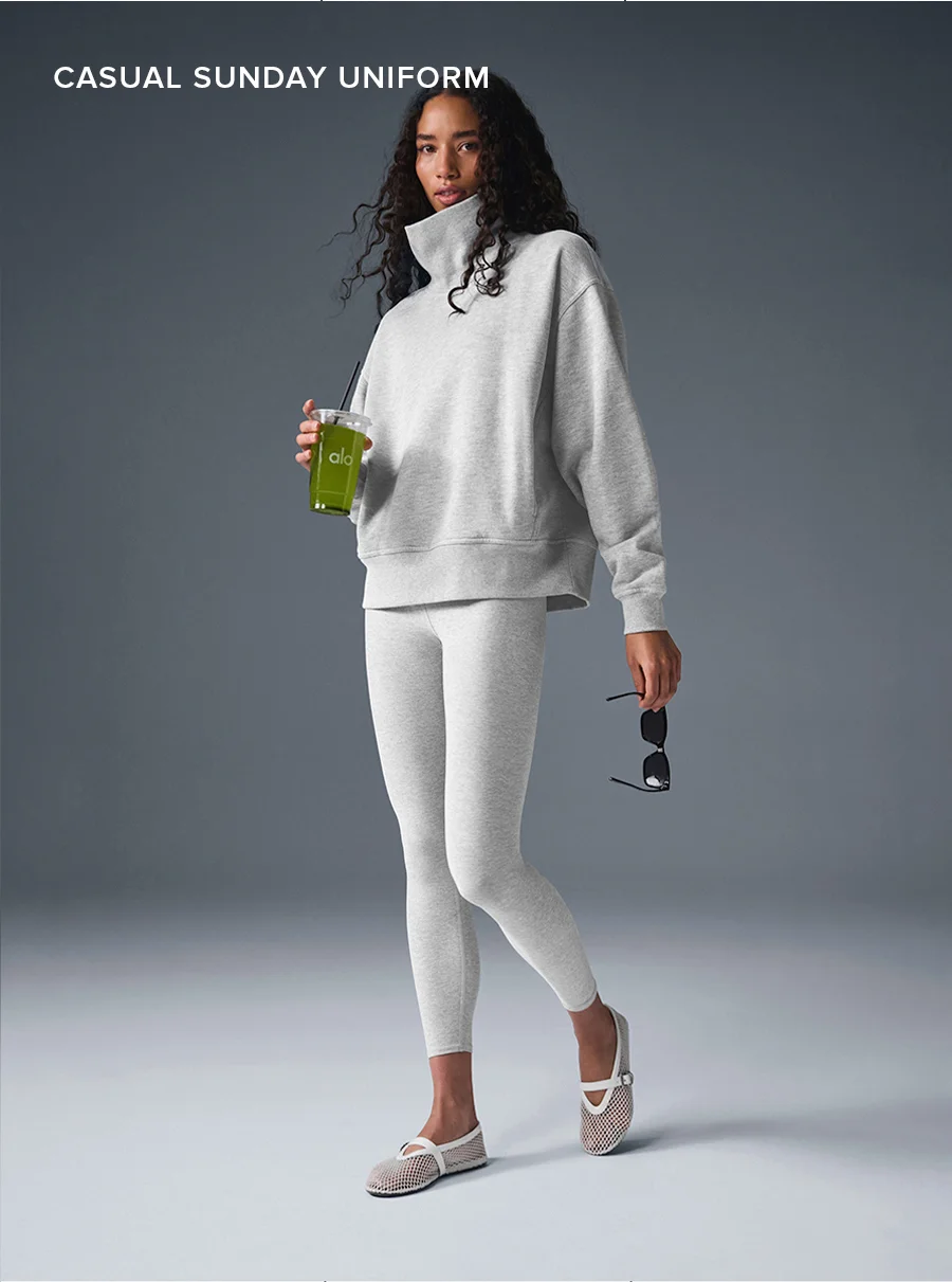Casual Sunday Uniform: Hazy Mock Neck Pullover - Athletic Heather Grey