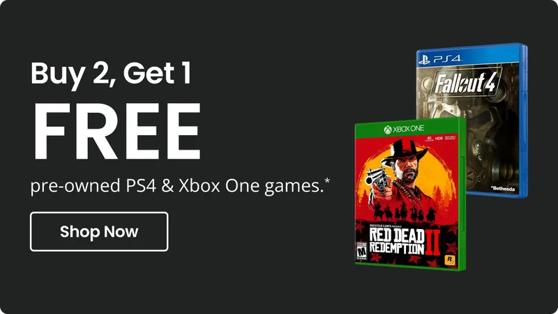 Buy 2, Get 1 FREE pre-owned PS4 & Xbox One games.* | Shop Now