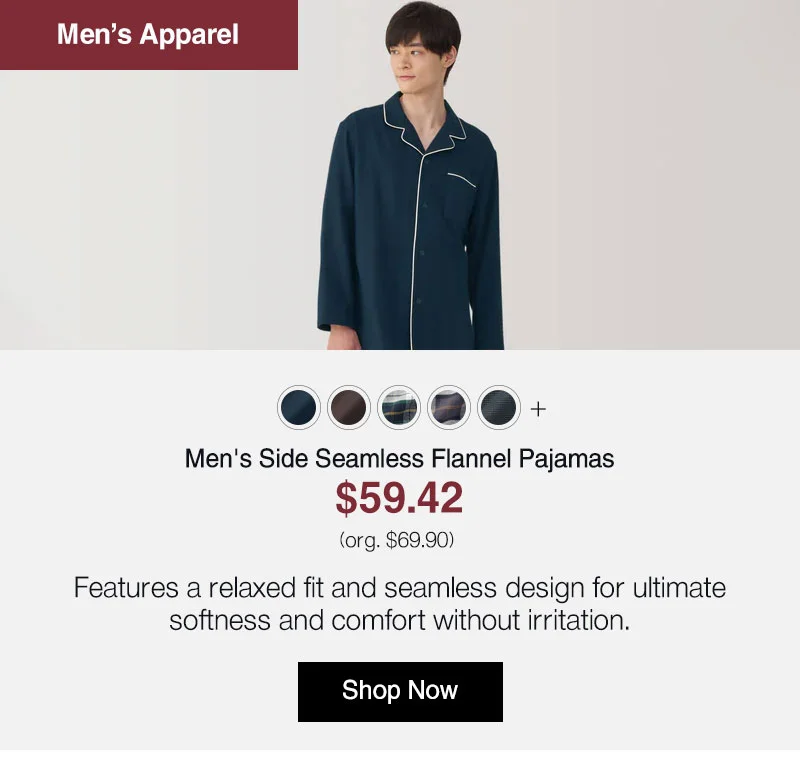 Shop Men's Side Seamless Flannel Pajamas
