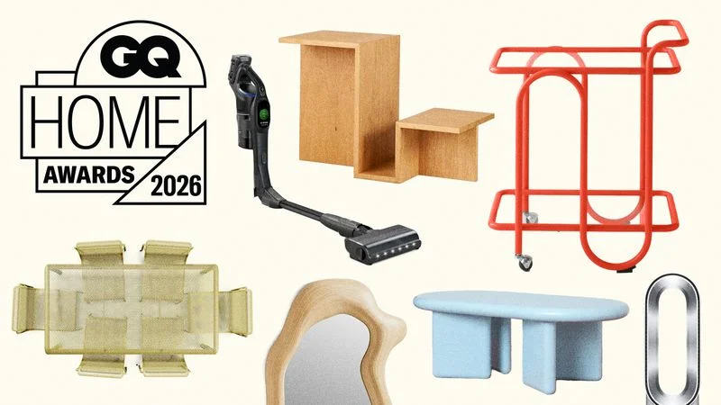 A collage of products that won awards in the 2026 GQ Home Awards.