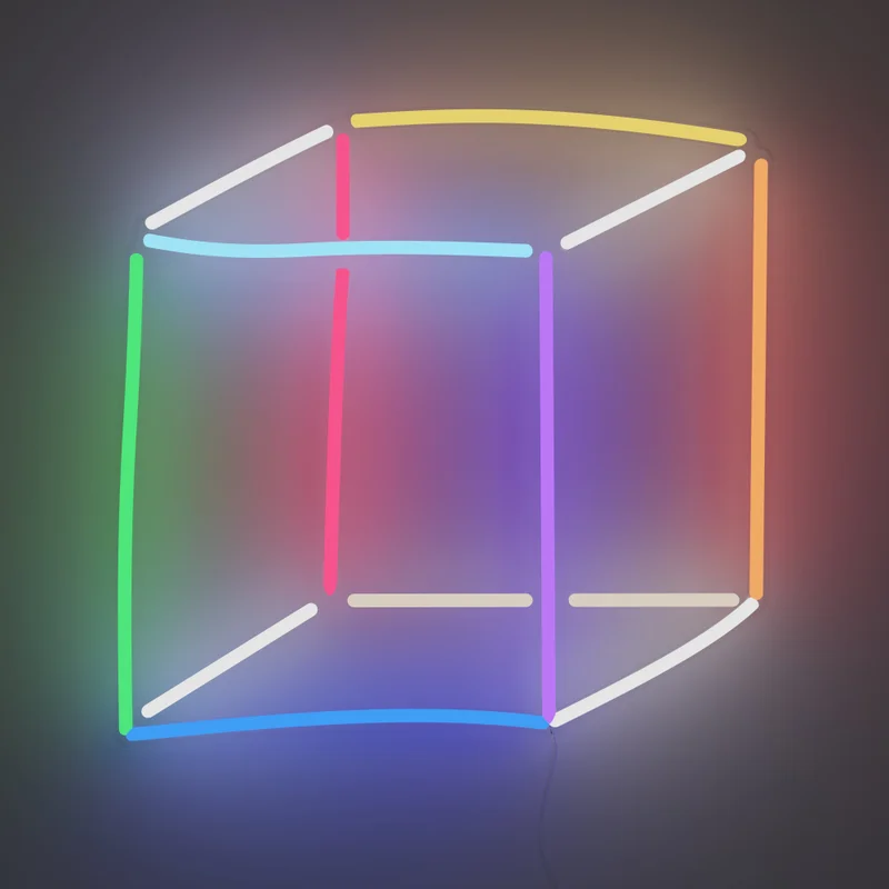 Image of Geometric Cube, LED Neon Sign