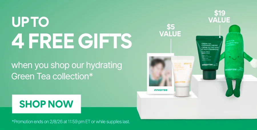 UP TO 4 FREE GIFTS WITH GREEN TEA PURCHASE