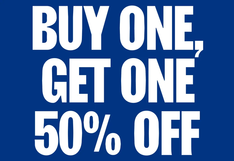 BUY ONE, GET ONE 50% OFF