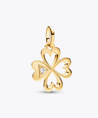 Pandora ME Heart Four-leaf Clover Medallion Charm