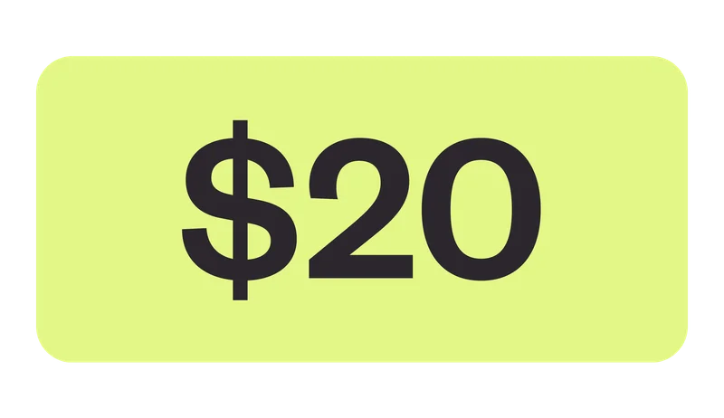 $20 ESPIRES TONIGHT AT 00:00 PST