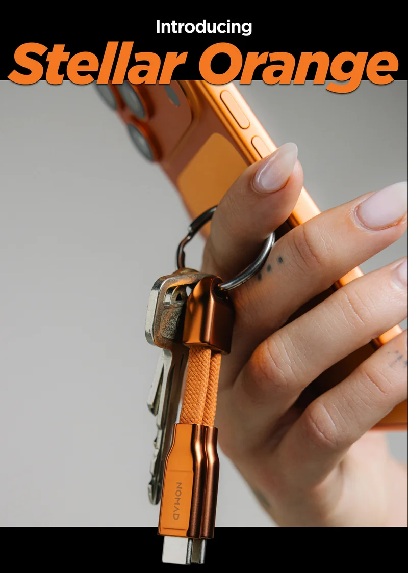 A New Generation of ChargeKey. Since its launch over 10 years ago, ChargeKey has become a Nomad essential. From day one, it's delivered fast charging and data transfer right from your keychain so you're never caught without a way to charge. And now, for the first time ever, we're excited to introduce ChargeKey in a brand new colorway. Shop Now.