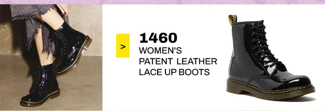 1460 WOMEN'S PATENT LEATHER LACE UP BOOTS