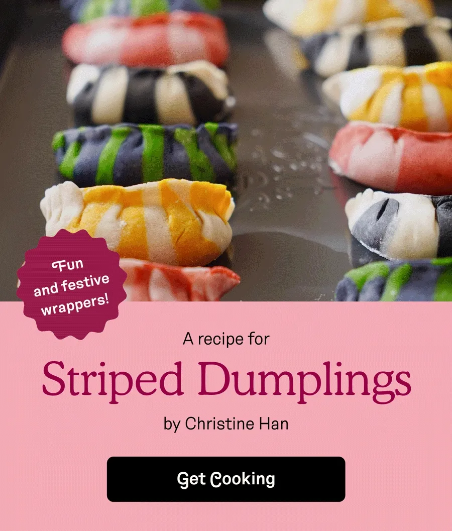 A recipe for Striped Dumplings by Christine Han