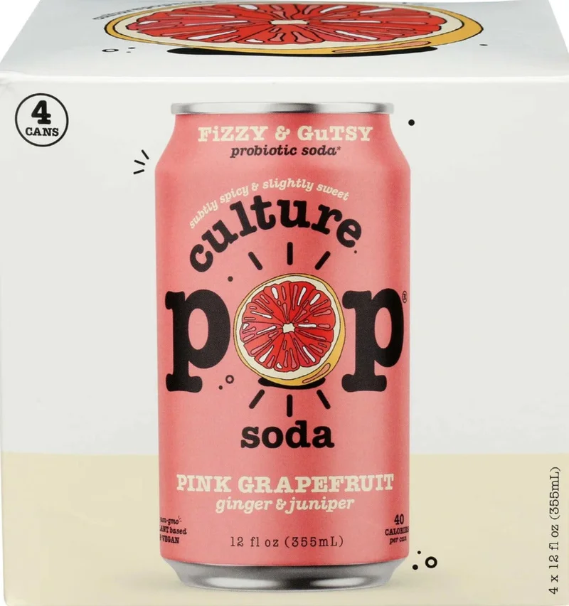 Image of Culture Pop Pink Grapefruit Juniper & Ginger Soda (4 Pack)