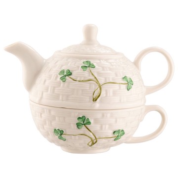 Belleek Pottery Classic Shamrock Tea for One