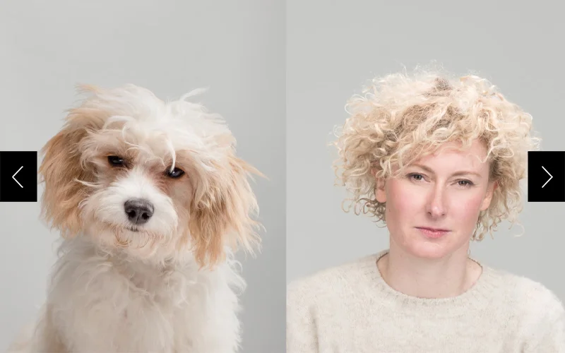 Sasha and her cavachon, Sydney. A cavachon is a mixed breed of Cavalier King Charles spaniels and bichon frises.