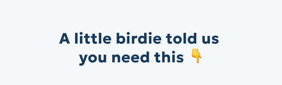 A little birdie told us  you need this 👇