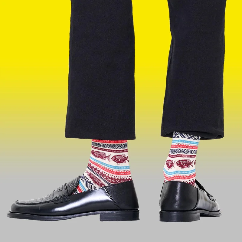 Dressed Fish Jacquard Sock