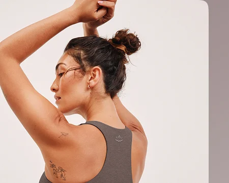 Spacedye Intensity Racerback Cropped Tank in Woodland Heather